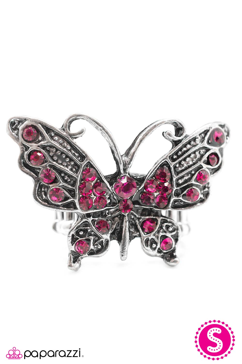Paparazzi Butterfly Kisses Pink Ring