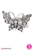 Paparazzi "Butterfly Kisses" White Ring Paparazzi Jewelry
