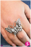 Paparazzi "Butterfly Kisses" White Ring Paparazzi Jewelry