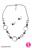 Paparazzi "By Comparison" Black Necklace & Earring Set Paparazzi Jewelry