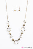 Paparazzi "By Comparison" Brass Necklace & Earring Set Paparazzi Jewelry