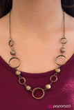 Paparazzi "By Comparison" Brass Necklace & Earring Set Paparazzi Jewelry