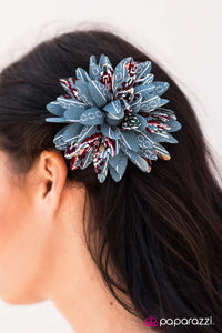 Paparazzi "Cactus Flower" Blue Hair Clip Paparazzi Jewelry