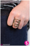 Paparazzi "Call It A Night - Brass" ring Paparazzi Jewelry