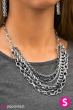 Paparazzi "Calm Before The Storm" Silver Necklace & Earring Set Paparazzi Jewelry