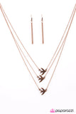 Paparazzi "Canary Song" Copper Necklace & Earring Set Paparazzi Jewelry