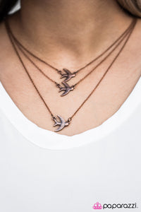 Paparazzi "Canary Song" Copper Necklace & Earring Set Paparazzi Jewelry