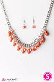 Paparazzi "Cant BEAD Tamed" Orange Necklace & Earring Set Paparazzi Jewelry