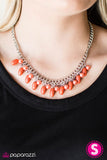 Paparazzi "Cant BEAD Tamed" Orange Necklace & Earring Set Paparazzi Jewelry