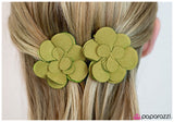 Paparazzi "Canterbury Bells" Green Hair Clip Paparazzi Jewelry