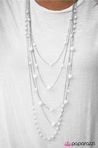 Paparazzi "Cant Stop the Feeling" White Necklace & Earring Set Paparazzi Jewelry