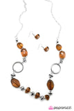 Paparazzi "Cant Take My Eyes Off Of You" Brown Necklace & Earring Set Paparazzi Jewelry