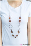 Paparazzi "Cant Take My Eyes Off Of You" Brown Necklace & Earring Set Paparazzi Jewelry