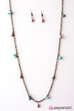 Paparazzi "Canyon Cabaret" Blue/Copper Necklace & Earring Set Paparazzi Jewelry
