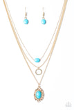 Paparazzi "Canyon Cavalier - Gold" Necklace & Earring Set Paparazzi Jewelry