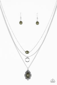 Paparazzi "Canyon Cavalier - Green" Necklace & Earring Set Paparazzi Jewelry