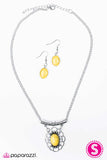 Paparazzi "Canyon Cruiser" Yellow Necklace & Earring Set Paparazzi Jewelry