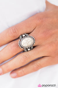 Paparazzi "Canyon Wonder" White Ring Paparazzi Jewelry