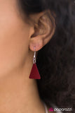 Paparazzi "Career Woman" Red Lanyard Necklace & Earring Set Paparazzi Jewelry