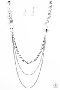 Paparazzi "Carefree and Capricious" White Necklace & Earring Set Paparazzi Jewelry