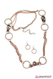 Paparazzi "Care To Join Us?" Copper Necklace & Earring Set Paparazzi Jewelry