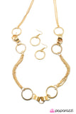 Paparazzi "Care To Join Us?" Gold Necklace & Earring Set Paparazzi Jewelry