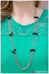 Paparazzi "Carry On" Black Necklace & Earring Set Paparazzi Jewelry