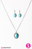 Paparazzi "Cast In SANDSTONE" Blue" Necklace & Earring Set Paparazzi Jewelry