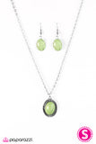 Paparazzi "Cast In SANDSTONE" Green" Necklace & Earring Set Paparazzi Jewelry