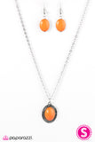 Paparazzi "Cast In SANDSTONE" Orange" Necklace & Earring Set Paparazzi Jewelry