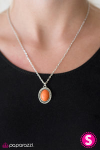 Paparazzi "Cast In SANDSTONE" Orange" Necklace & Earring Set Paparazzi Jewelry