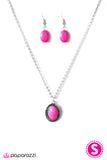 Paparazzi "Cast In SANDSTONE" Pink" Necklace & Earring Set Paparazzi Jewelry