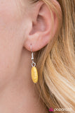 Paparazzi "Cast In SANDSTONE" Yellow" Necklace & Earring Set Paparazzi Jewelry