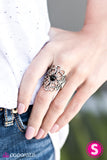 Paparazzi "Castles and Chariots - Black" ring Paparazzi Jewelry