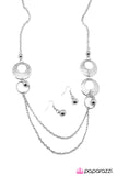 Paparazzi "Casual Fridays" Silver Necklace & Earring Set Paparazzi Jewelry
