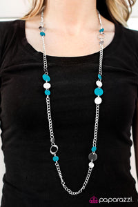 Paparazzi "Casually Dating" Blue Necklace & Earring Set Paparazzi Jewelry