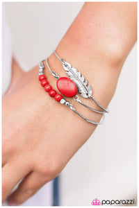 Paparazzi "Catch A Tail Wind" Red Bracelet Paparazzi Jewelry