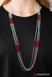 Paparazzi "Catching Fire" Red Necklace & Earring Set Paparazzi Jewelry