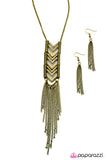 Paparazzi "Catch Me If You Can" Brass Necklace & Earring Set Paparazzi Jewelry