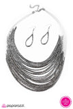 Paparazzi "Catwalk Queen" Silver 200XX Necklace & Earring Set Paparazzi Jewelry