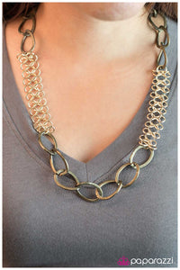 Paparazzi "Caught In Her Web" Brass Necklace & Earring Set Paparazzi Jewelry