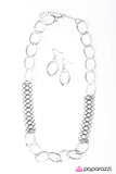 Paparazzi "Caught In Her Web" Silver Necklace & Earring Set Paparazzi Jewelry