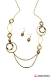 Paparazzi "Cavalier" Brass Necklace & Earring Set Paparazzi Jewelry