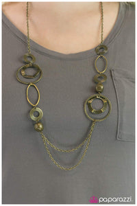 Paparazzi "Cavalier" Brass Necklace & Earring Set Paparazzi Jewelry