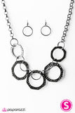 Paparazzi "Cave Couture" Black Necklace & Earring Set Paparazzi Jewelry