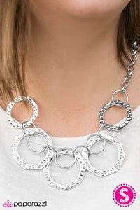 Paparazzi "Cave Couture" Silver Necklace & Earring Set Paparazzi Jewelry