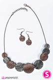 Paparazzi "Cave Rules" Copper Necklace & Earring Set Paparazzi Jewelry