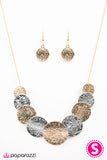 Paparazzi "Cave Rules" Gold Necklace & Earring Set Paparazzi Jewelry