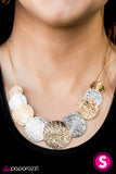 Paparazzi "Cave Rules" Gold Necklace & Earring Set Paparazzi Jewelry