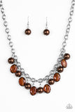 Paparazzi "Celebrity Status" Brown Necklace & Earring Set Paparazzi Jewelry